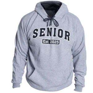 A hoodie with the word senior on it.