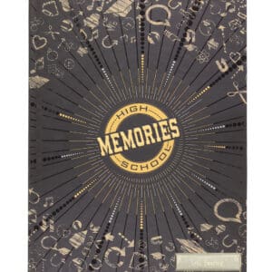 A book cover with the words " memories " in gold.