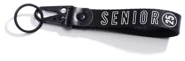 Black senior keychain with clasp.