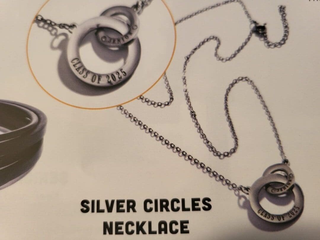 Silver circles necklace, Class of 2025.