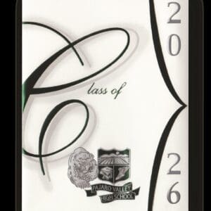 Class of 2026 emblem with decorative script and shield.