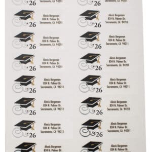 Sheet of stickers with a black cat and text about cats and homes.